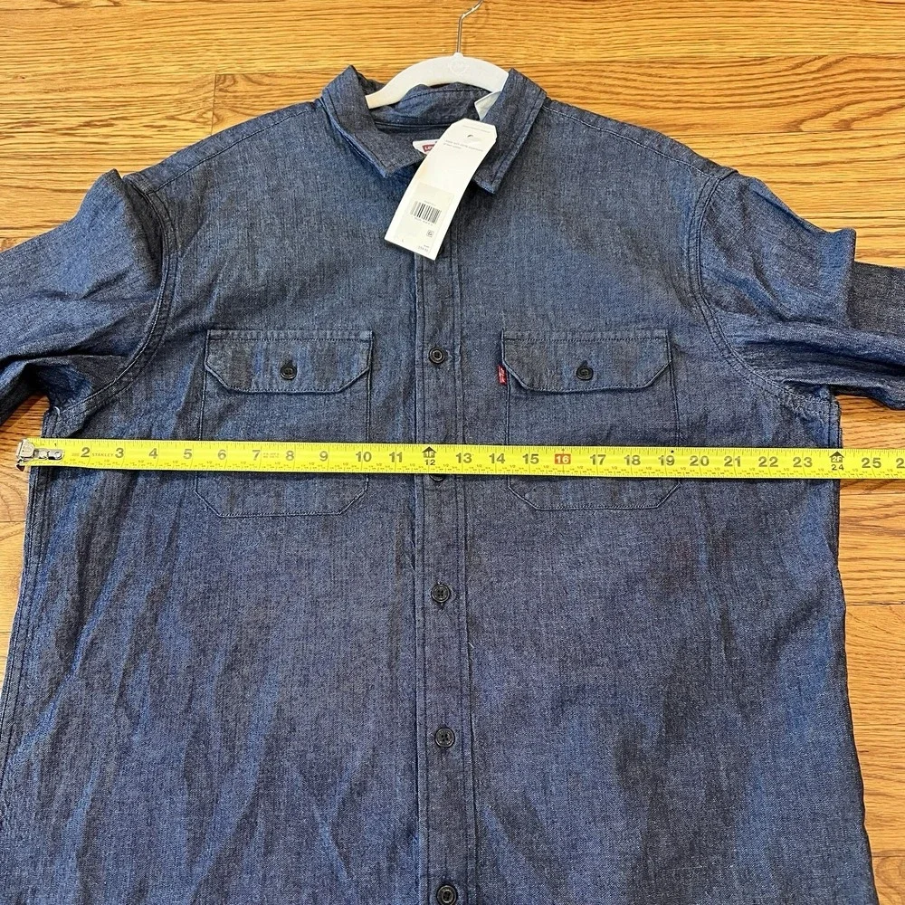 Levi's Made‎ & Crafted New Standard Shirt Dark Wash Denim Loose Fit (Size L)